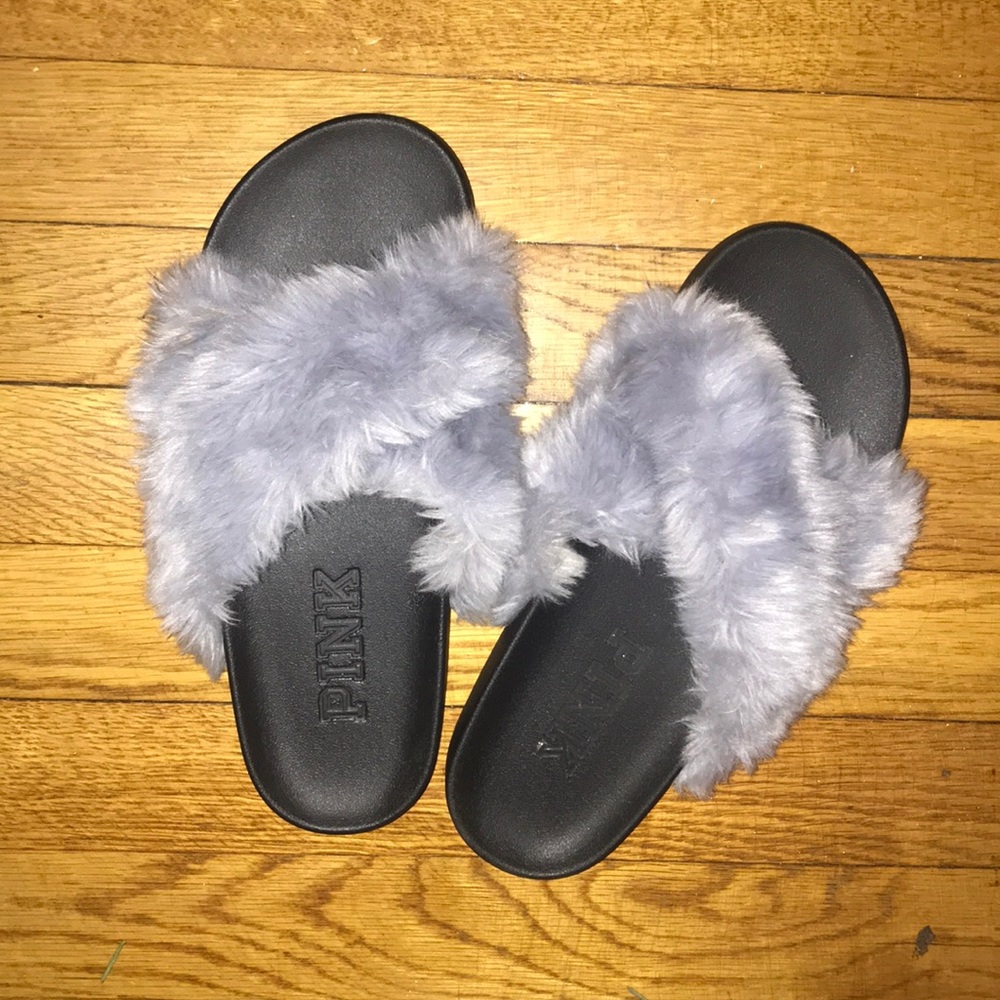 Pink(vs) furry slides half off!